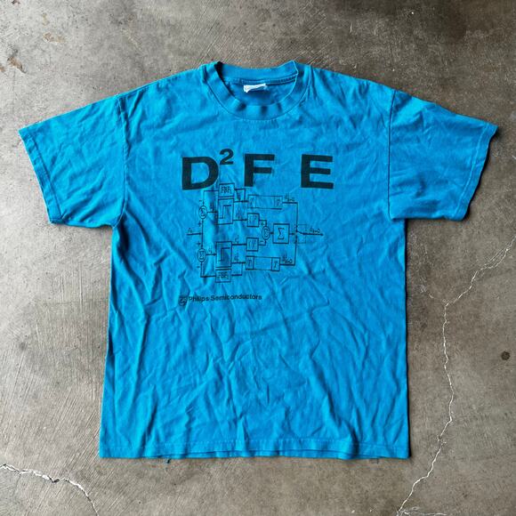 VINTAGE PHILIPS SEMICONDUCTOR PROMO SHIRT TECHNOLOGY D^2 F E MENS LARGE - Picture 1 of 5